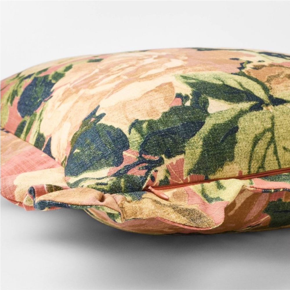 STUDIO MCGEE NWT square floral bloom with scallop flange rose throw pillow -20” - Picture 4 of 9